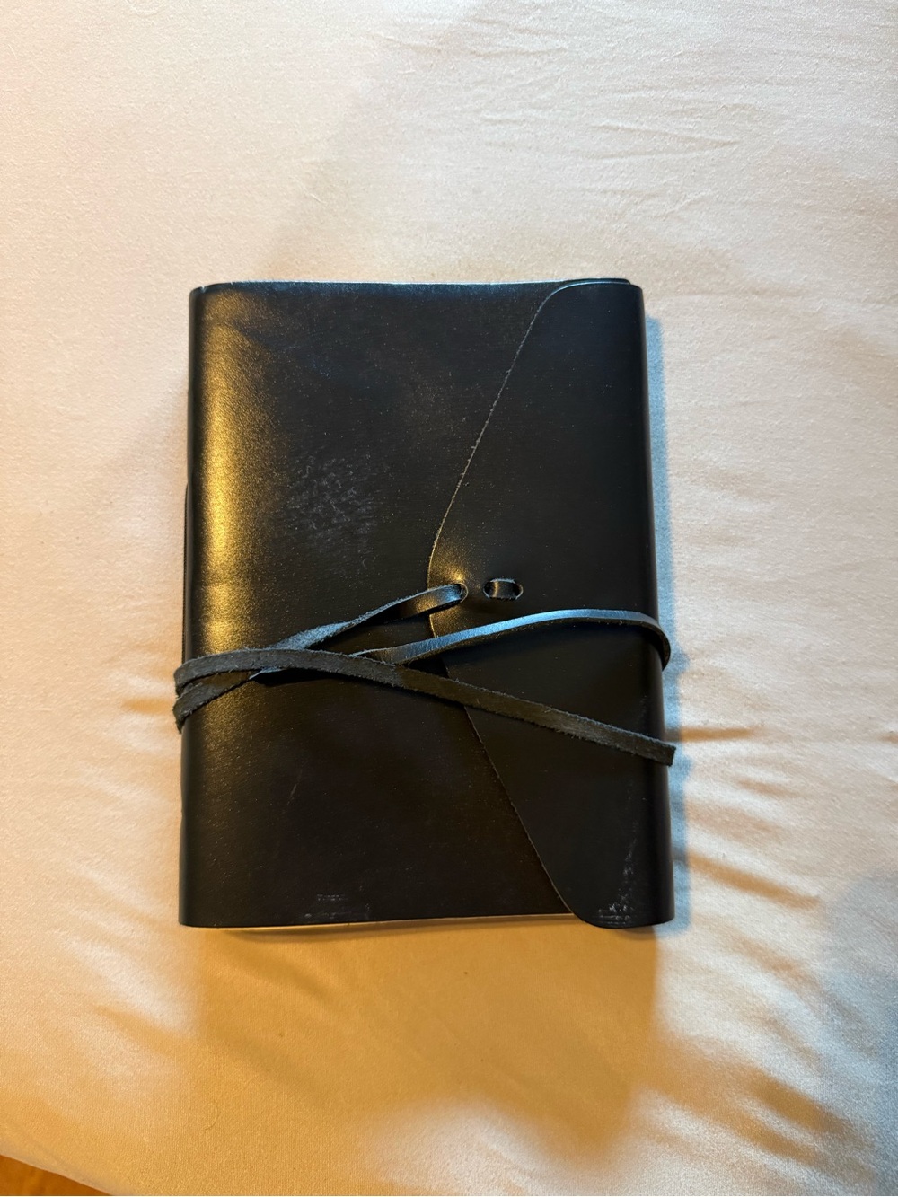 Black Leather Wrap Journal Cover - Unbranded